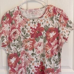 Croft & Barrow short sleeve Floral Top, Size XL